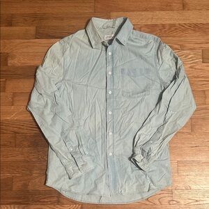 Saturdays Light Blue Cotton Long Sleeve Button Up